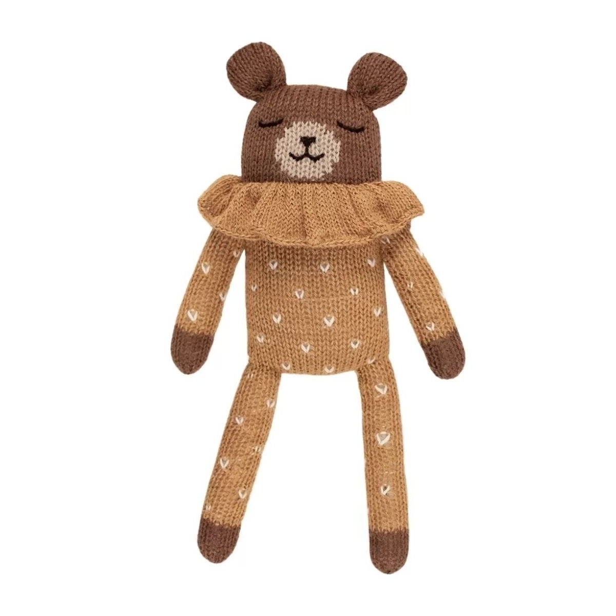 Main Sauvage Teddy soft toy with ochre dot pyjamas 3760281701351