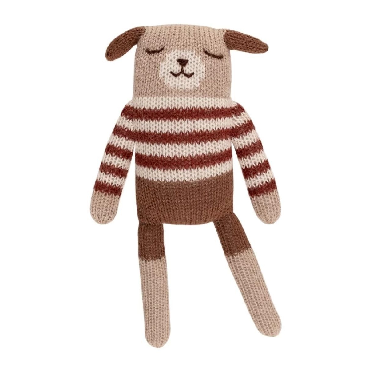 Main Sauvage Puppy soft toy with sienna striped sweater 3760281701382 