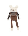 Main Sauvage Big Polar bear soft toy with nut overalls