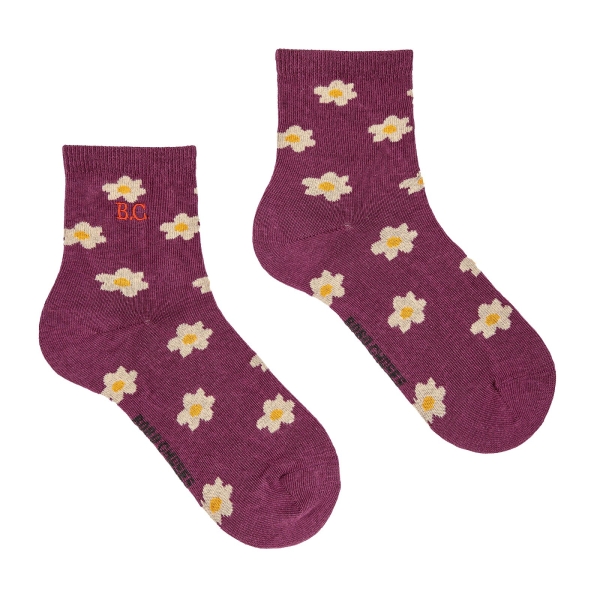 Bobo Choses Little flower short socks purple 223AI041 