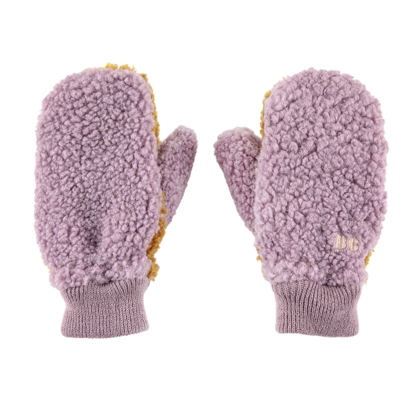Bobo Choses Sheepskin Color block kids gloves purple 223AI058 