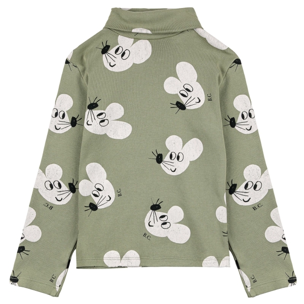 Bobo Choses Mouse all over long sleeve t-shirt green 223AC026 