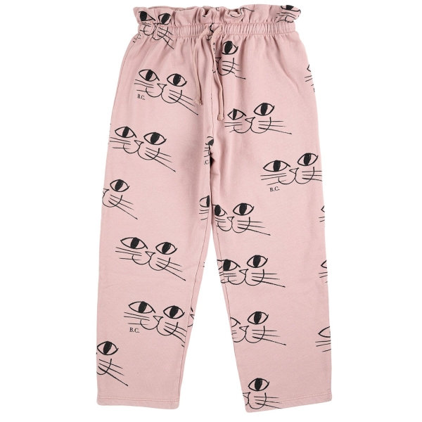 Bobo Choses Smiling cat all over jogging pants pink 223AC071 