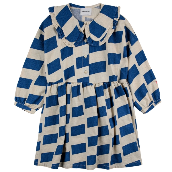 Bobo Choses Checker all over woven dress blue 223AC104 