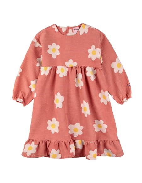 Bobo Choses Big flower all over woven dress pink