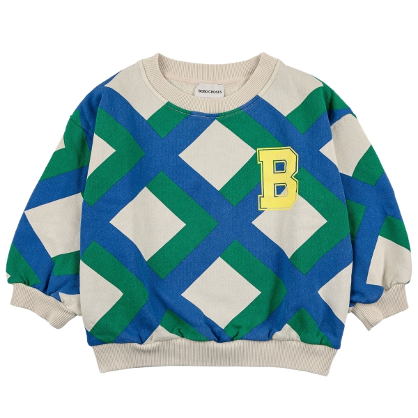 Bobo Choses Giant check sweatshirt multi 223AC033 