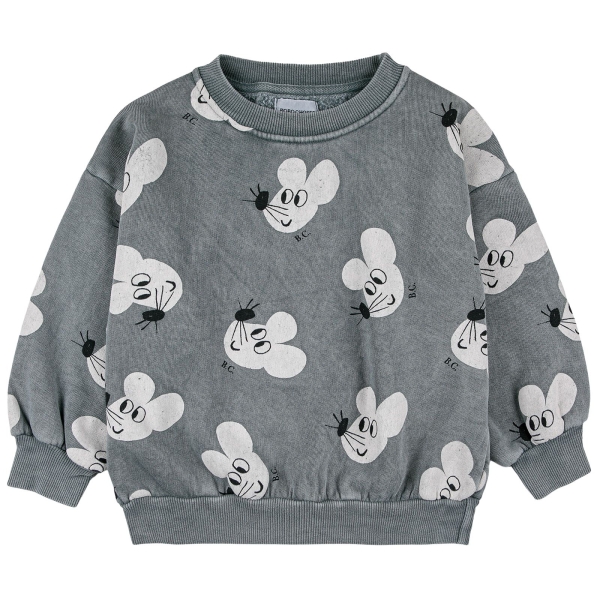 Bobo Choses Mouse all over sweatshirt grey 223AC038 