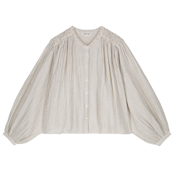 Louise Misha - Jeanne shirt cream stripe - Blusen und Tuniken - WRI-W23-S0412 