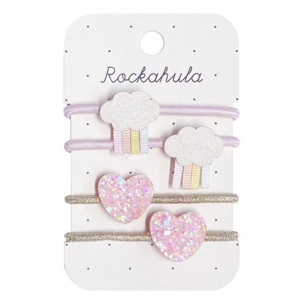 Rockahula Kids Zestaw 4 gumek do włosów Pastel rainy cloud