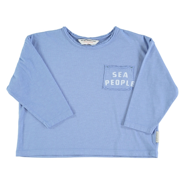 Piupiuchick Long sleeve tee Sea people print blue AW23.JRS2310 