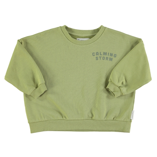 Piupiuchick Calming storm print sweatshirt sage green AW23.FLP2301 
