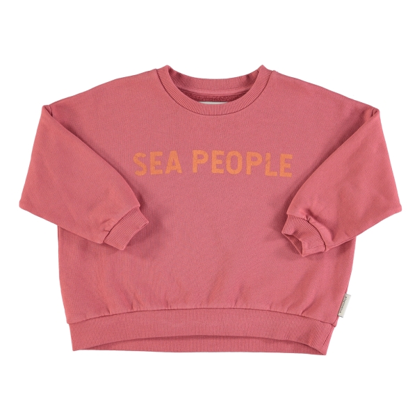 Piupiuchick Sea people print sweatshirt pink AW23.