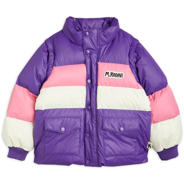 Mini Rodini Zip sleeve puffer jacket purple 2371010345 