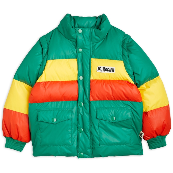 Mini Rodini Zip sleeve puffer jacket green 2371010375 