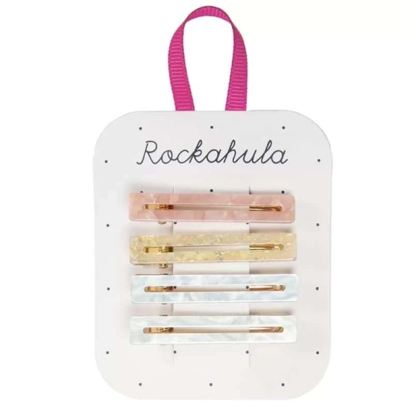 Rockahula Kids Set of 4 hair clips Retro acrylic bar pastel