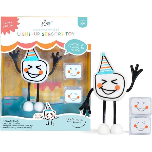 Glo Pals Party pal bath character set with two glow cubes
