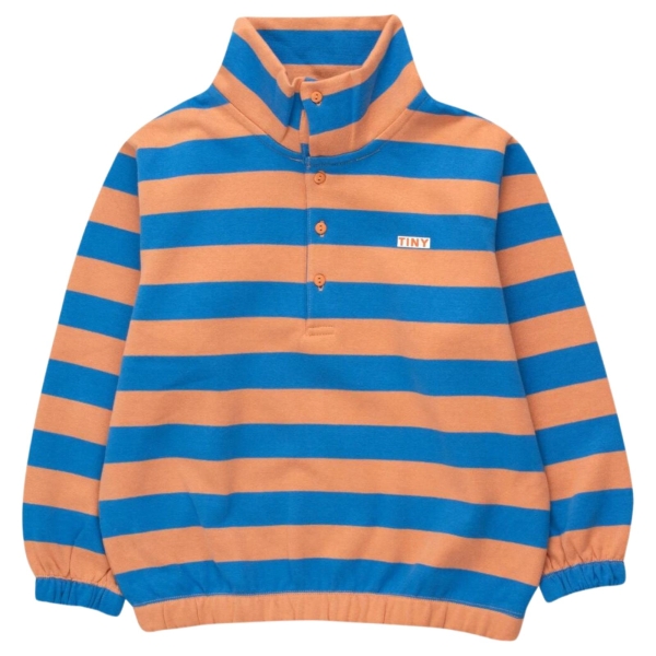 Tiny Cottons Mockneck sweatshirt light rust/blue AW23-089-M28 