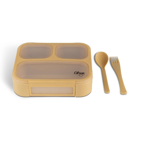 Citron Lunch box with cutlery yellow LB_3comp_Yellow 