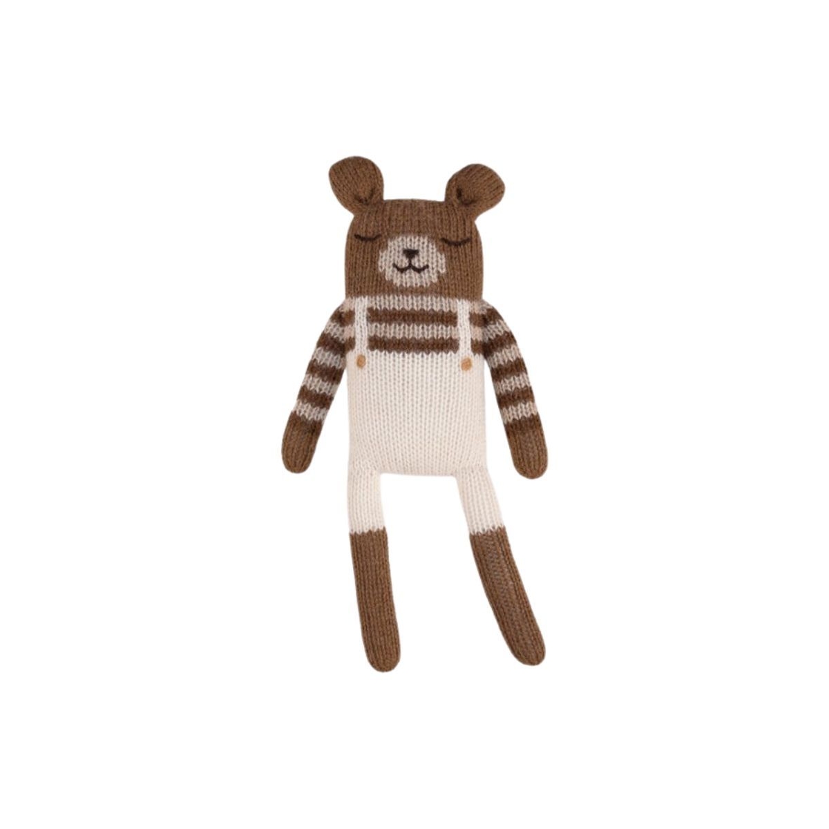 Main Sauvage Teddy knit toy with oat overalls 3760281701474 