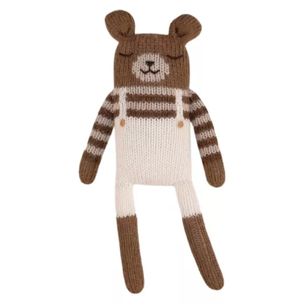 Main Sauvage Teddy knit toy with oat overalls 3760281701474 
