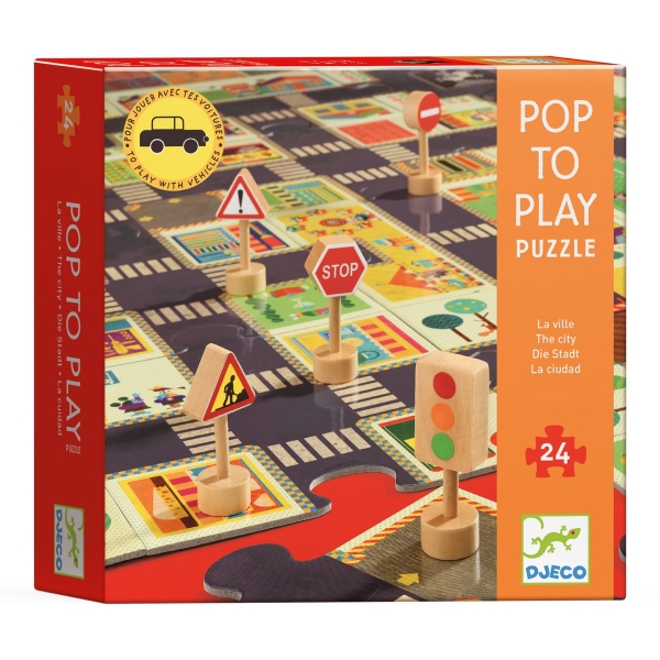 Djeco Puzzle City streets with traffic signs DJ07161 