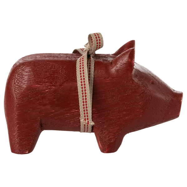 Maileg Dekoracja bożonarodzeniowa Pig small red 14-3803-00