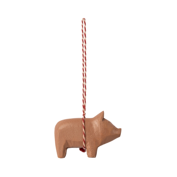 Maileg Wooden Christmas decoration Pig old rose 14-3593-01 