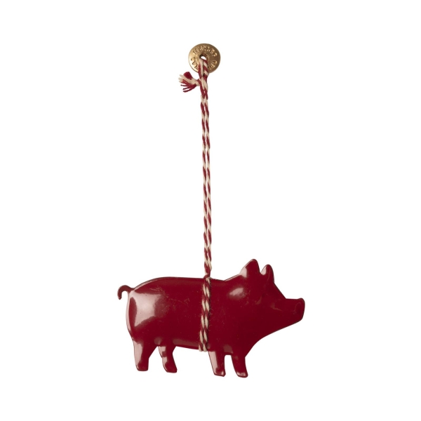 Maileg Dekoracja bożonarodzeniowa Pig czerwona 14-1506-00