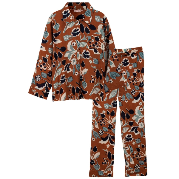 HABIBA Forest maze pyjamas set rust PY560 