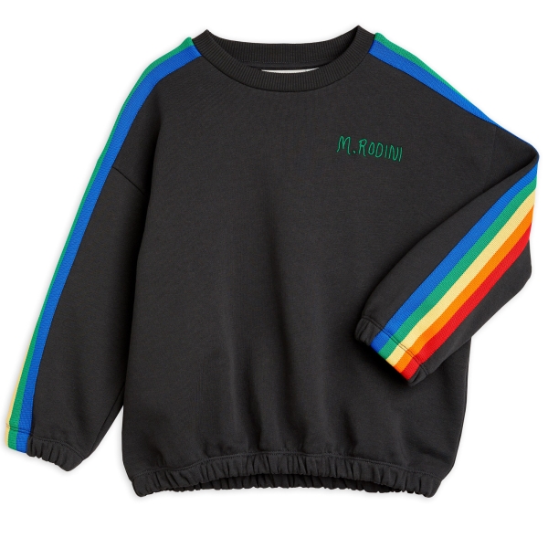Mini Rodini Bluza Rainbow stripe czarna 2412011799