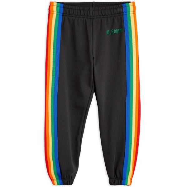 Mini Rodini Rainbow stripe joggers black 2413011899 