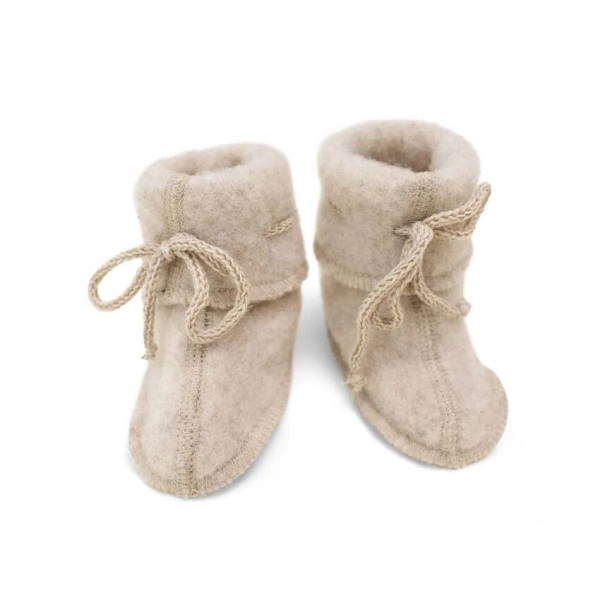 ENGEL Natur Baby bootees with ribbon sand melange 575582-087E 