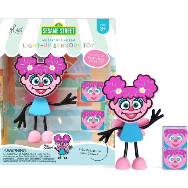 Glo Pals Abby bath character set with two glow cubes
