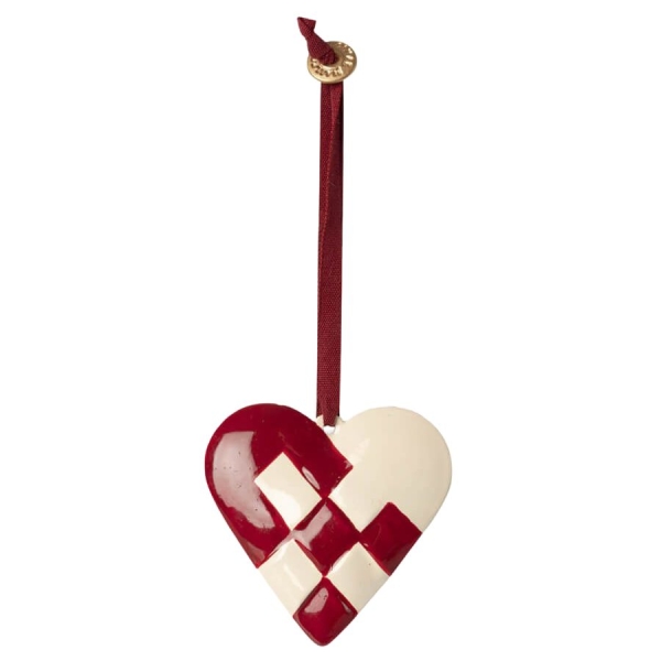 Maileg Dekoracja bożonarodzeniowa Braided heart red 14-1514-00