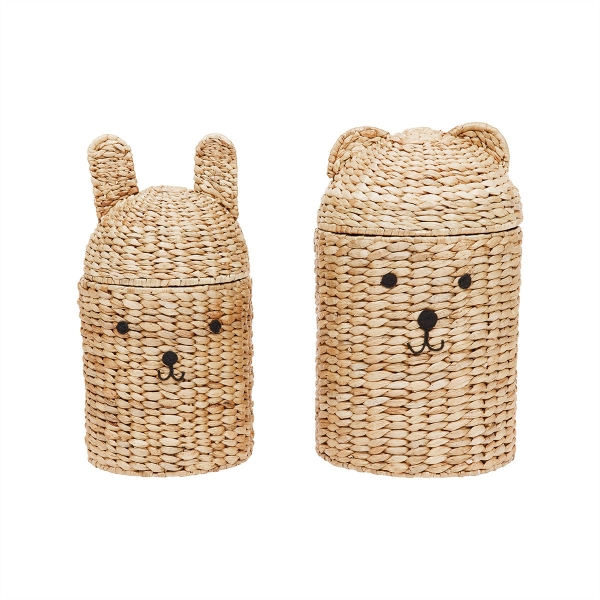 OYOY Set of 2 storage baskets Bear & Rabbit M107273 