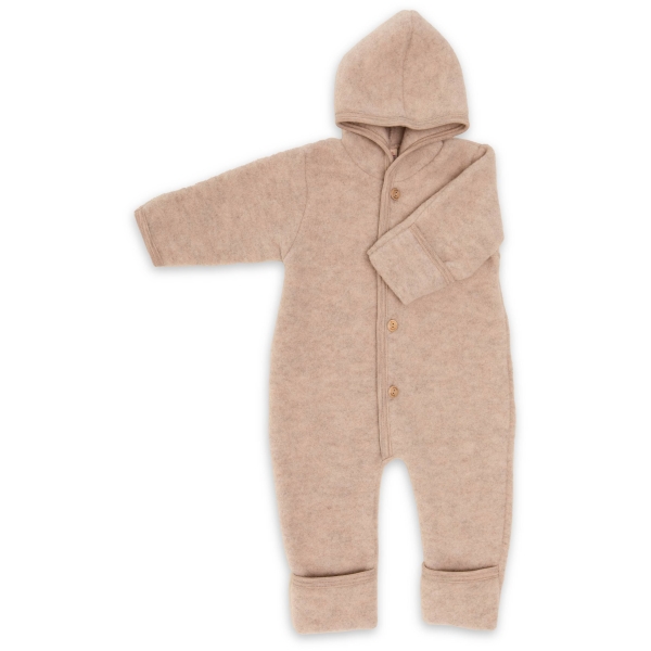 ENGEL Natur Hooded overall with buttons sand melange 575722-087E 