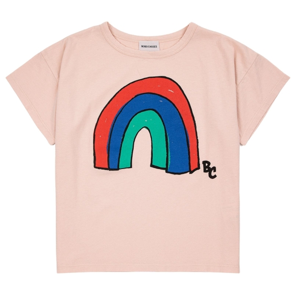 Bobo Choses Rainbow short sleeve t-shirt pink 124AC011 